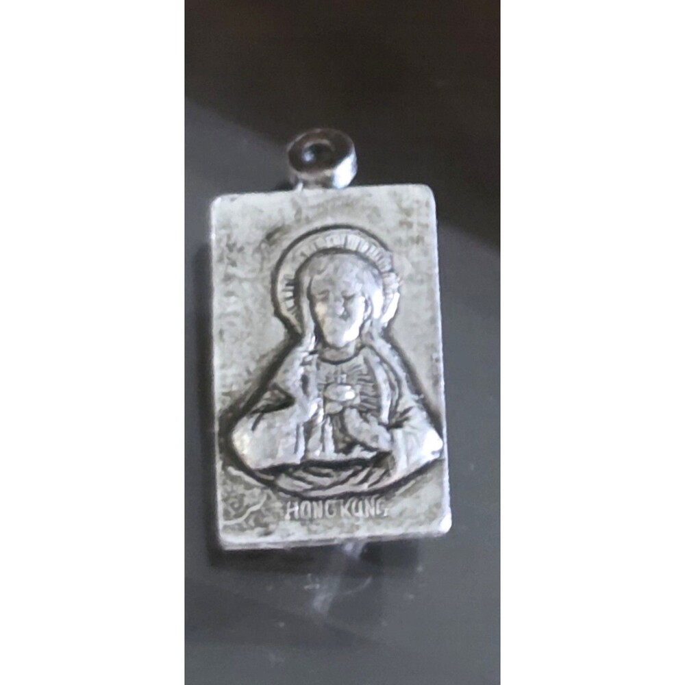 Vintage Silver-Tone Double-Sided Bull Head & Hong Kung Mary Pendant